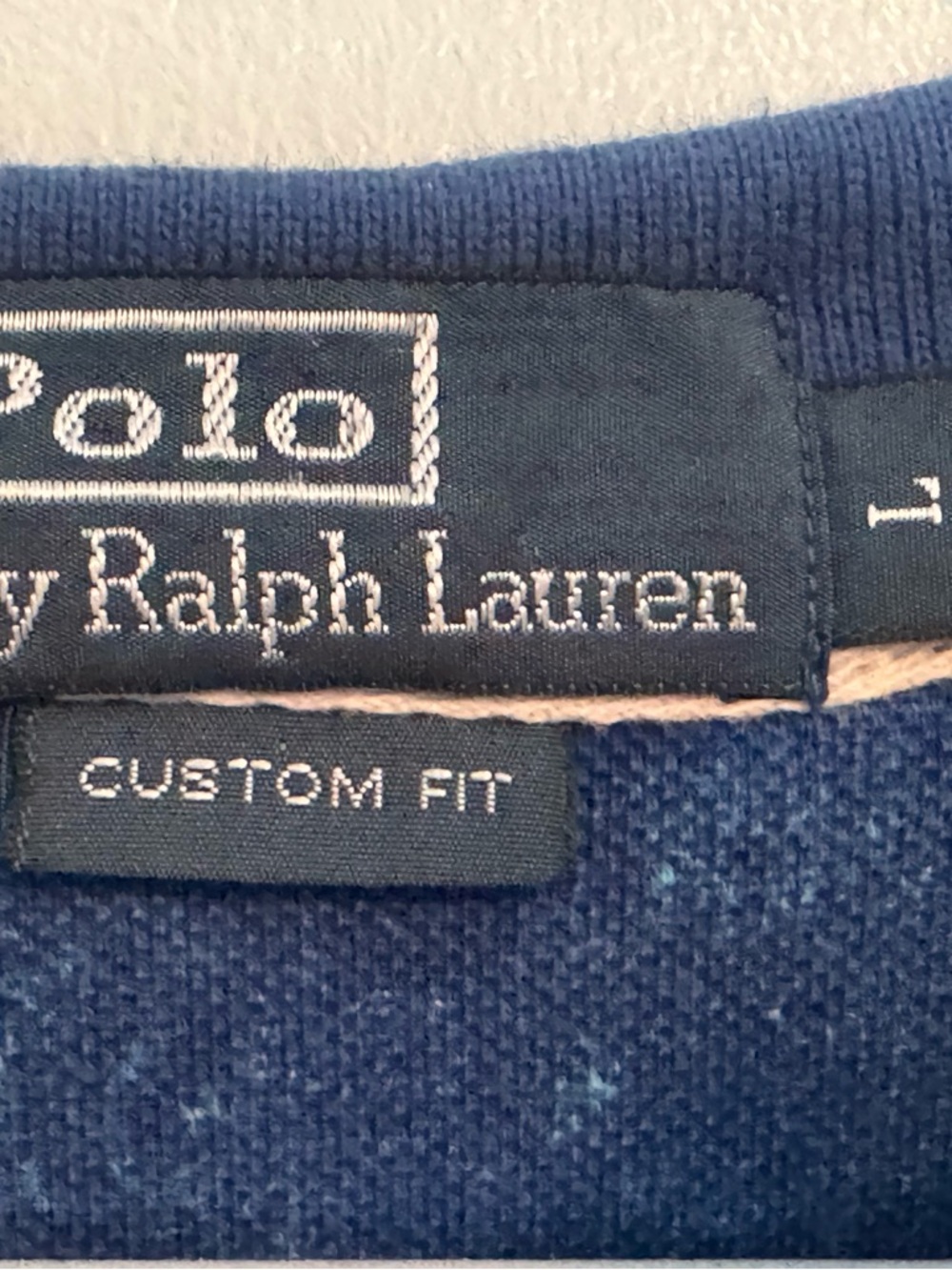 Ralph Lauren Navy Blue Polo Shirt Custom Fit Large - Picture 3 of 3